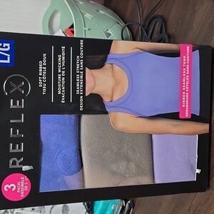 Reflex Size L 3 Pack of Soft Ribbed Seamless Tank Tops